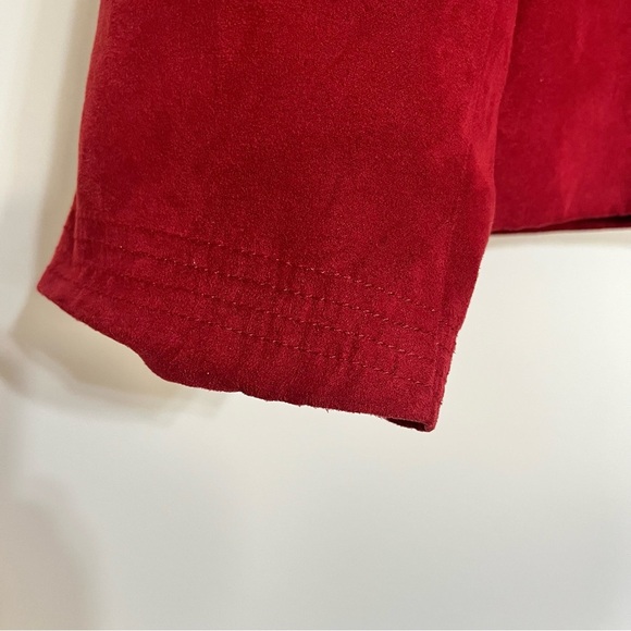 Women’s Studio Works Faux Suede Full Zip Jacket Size 22 W Burgundy Red - Picture 4 of 10